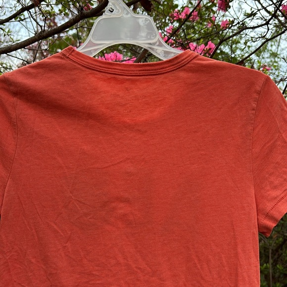 American Eagle Outfitters Orange Distressed SS Tee AEO Embossed Letters L - Picture 8 of 15